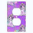 thumbnail image 2 of Metal Light Switch Plate Cover Purple Unicorn Rose Fairy Universe UNI001, 2 of 13