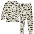 thumbnail image 2 of joogoo Retro Dinosaurs 2 Piece Long Sleeve Tee and Pants Cotton Pajama Set 5Y, 2 of 7