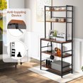 thumbnail image 6 of Resenkos 5-Tier Kitchen Bakers Rack with Hutch and Open Shelves-Rustic Brown, Storage Rack Microwave Oven Stand for Spices, Pots, and Pans, 6 of 6