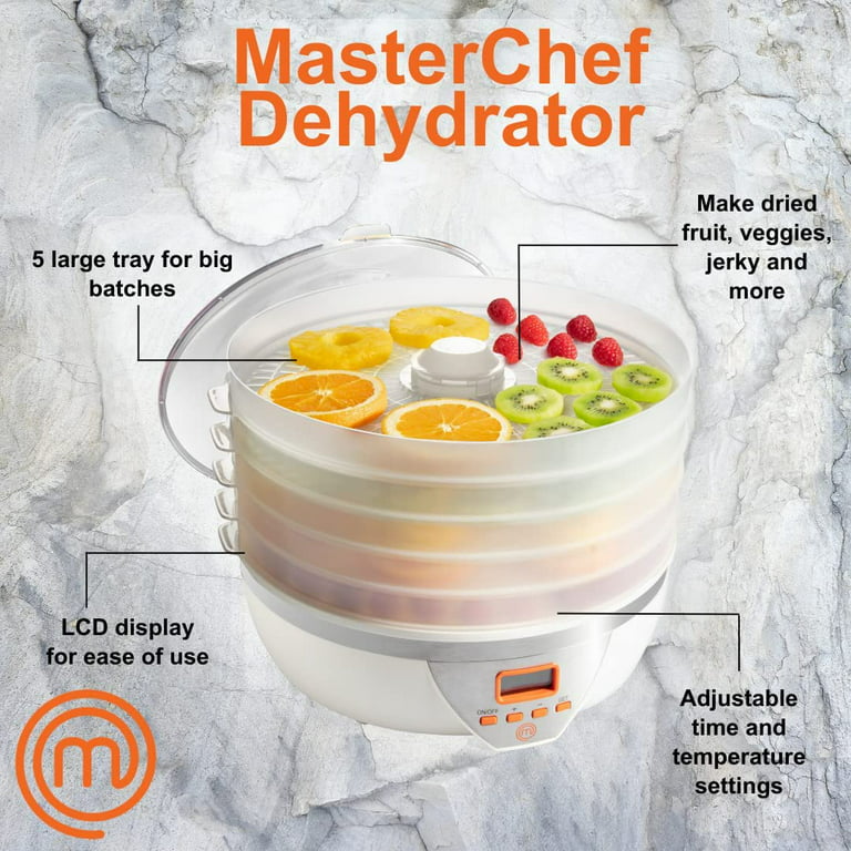 Masterchef Food Dehydrator W 5 Trays and Digital Temperature Controls- Dehydrating Machine Includes