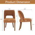 thumbnail image 6 of Vknow Furniture Modern Chenille Upholstered Dining Chairs Set of 2 with Cutout Back and Solid Wood Legs for Dining Room, Kitchen and Living Room,Orange, 6 of 8