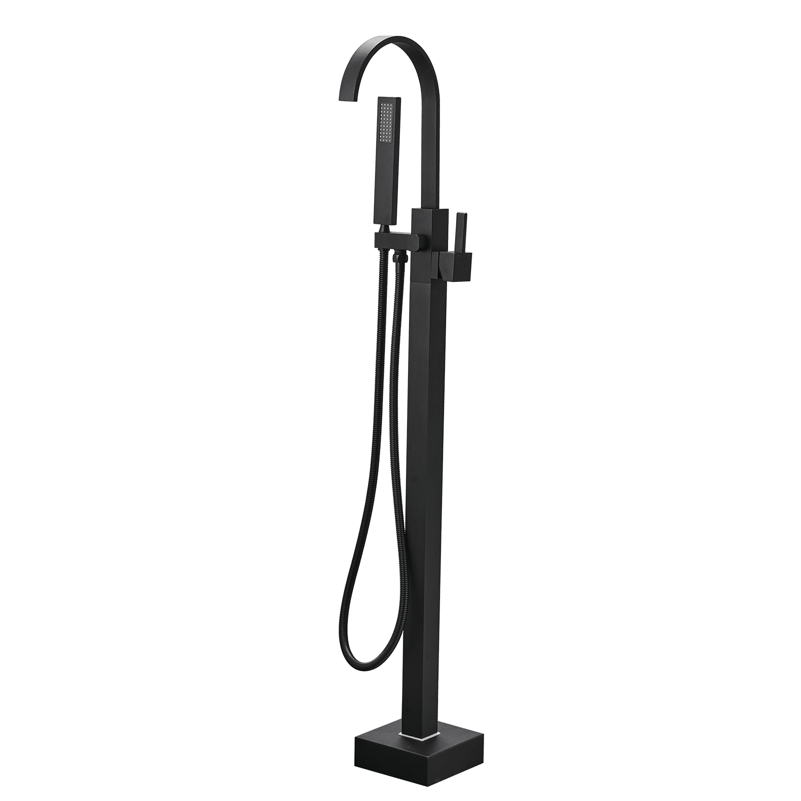 Single Handle Freestanding Tub Filler Floor Mount Bathtub Faucet with Handheld Shower (Brushed Nickel)