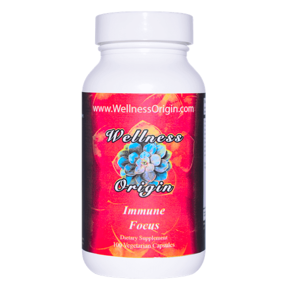Wellness Origin Immune Focus | Organic Herbal Supplement for Increased Stamina and Mood Containing Echinacea, Astragalus, Siberian Ginseng, 100 Capsules
