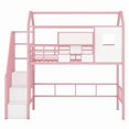 thumbnail image 6 of [Luckynote]Metal Loft Bed with roof design and a storage box, Twin, Pink, 6 of 10