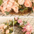 thumbnail image 5 of Corona de puerta artificial, corona de hortensia rosa para primavera verano Feliz Sencillez, 5 of 5