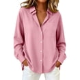 thumbnail image 2 of NominalSnugWomens Button down Shirts Cotton Dress Shirt Long Sleeve Collared Office Work Blouses Tops, 2 of 8