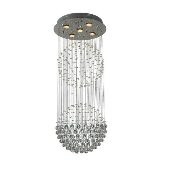 5 Light Flush Mount with Chrome finish