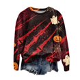 thumbnail image 5 of Duqingm Halloween Shirts for Women 2026 Novelty Funny Print Gothic Tshirts Long Sleeve Crewneck Tops,XL, 5 of 7