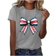 thumbnail image 4 of Camisas de Manga Corta para las Mujeres Moda Casual Impresión Cuello Redondo Suéter Tee Blusas, 4 of 7