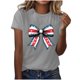 thumbnail image 4 of Camisas de Manga Corta para las Mujeres Moda Casual Impresión Cuello Redondo Suéter Tee Blusas, 4 of 7