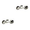 thumbnail image 3 of Transemion Round Men Cufflinks Cuff Button Covers 2 Suit Gift Business Pieces Men Silver 15mm Diameter 2Set, 3 of 6