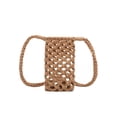 thumbnail image 1 of Bolsas tejidas para teléfono celular wsevypo para mujer con color sólido y patrón calado, 1 of 8