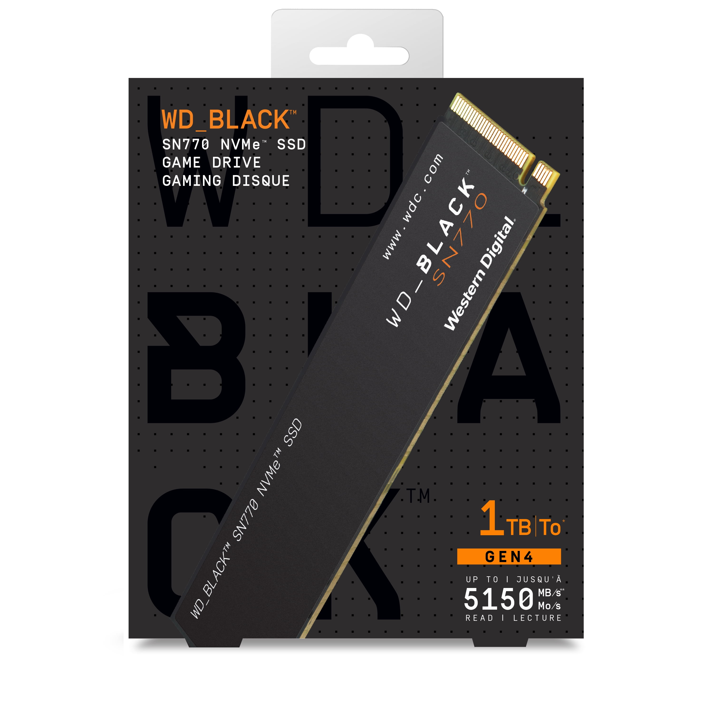 WD Black 1TB SN770 NVMe Internal Gaming SSD Solid State Drive - Gen4 PCIe,  M.2 2280, up to 5,150 MB/s - WDS100T3X0E