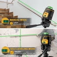 thumbnail image 4 of PREXISO 360 Laser Level with Tripod - IP54 Rechargeable Wide Angle Vertical Line Laser, 100Ft Green 3 Brightness Adjustment Self Leveling Cross Line for Construction, Floor Tile, 4 of 9