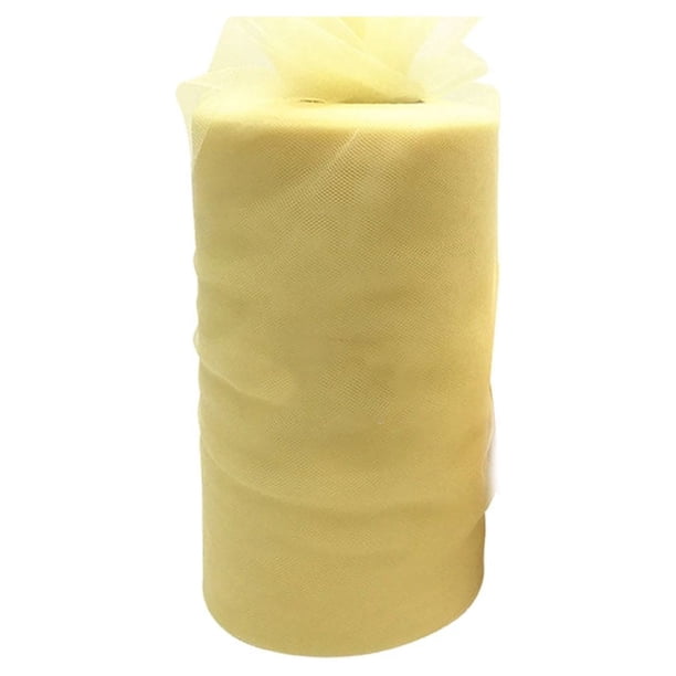 Injueey Tela de nylon Rolls de Tulle para la suavidad cómoda y fácil de las decoraciones del partido respirable De coser amarillo claro