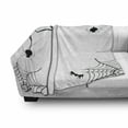 thumbnail image 3 of Spider Web Soft Flannel Fleece Blanket, Spiders Bats and Little Stars Monochrome Cobwebby Design Spooky Horror Elements, Cozy Plush for Indoor and Outdoor Use, 70" x 90", Black White, by Ambesonne, 3 of 6