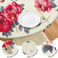 thumbnail image 4 of Round Fitted Tablecloth with Elastic Edges Fits 45"-52" Round Tables Pioneer Colorful Floral Waterproof Table Cover Washable Indoor and Outdoor for Party Kitchen Dinner Banquet Patio Picnic, 4 of 7