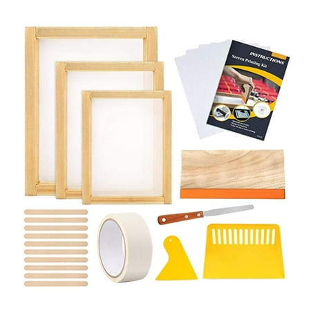 Milageto Screen Printing Starter kit Silk Screen Frame, Screen Printing Squeegees, Inkjet