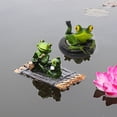 thumbnail image 1 of POINTERTECK Miniatures d'Animaux Exquis Statues de Grenouille Flottantes en Résine Animée pour Étang, 1 of 9