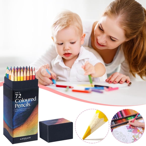 LSLJS 72 Colored Pencils Set | Quality Soft Core Colored Leads for Adult Artists, Professionals and Colorists | Protected and Organized In Presentation Box, Makeup Organizer