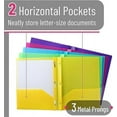 thumbnail image 2 of Clearance Folders with Pockets and Prong with Fasteners 2 Pocket Folder 3 Prong Folders Plastic Pocket Folder With 3 Prong, 3 Prong 2 Pocket Acrylic Folder 1PC Red, 2 of 6