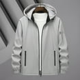 thumbnail image 3 of LEEy-world Mens Jackets Lightweight Men's Outdoor Tactical Jacket Winter Full Zip Warm Polar Jackets Casual Stand Collar Windproof Coats Grey,XL, 3 of 5