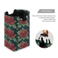 thumbnail image 3 of Yayeee Freestanding Laundry Hamper with Handle Collapsible Large Storage Basket for Clothes, Red Christmas Poinsettias, 3 of 7