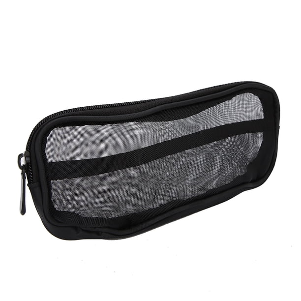Estuche para brochas de maquillaje, portátil, de nailon, con cremallera, para brochas de maquillaje, color negro
