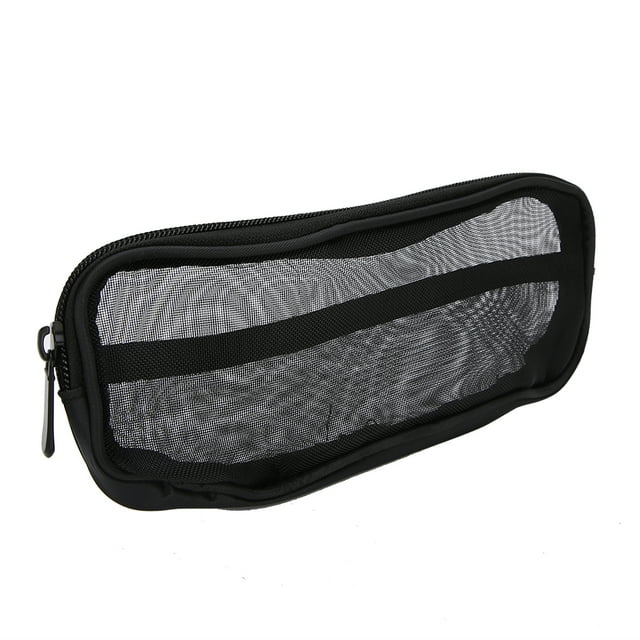 Estuche para brochas de maquillaje, portátil, de nailon, con cremallera, para brochas de maquillaje, color negro