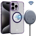 thumbnail image 3 of For Apple iPhone 15 Pro Max (6.7") Compatible with Magsafe Magnetic Circle Transparent Hybrid Slim Frame Bumper TPU Shockproof Cover ,Xpm Phone Case [ Purple ], 3 of 4
