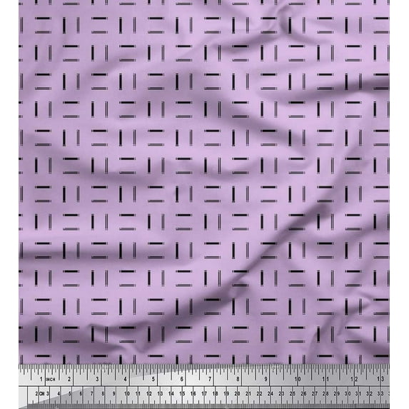 Soimoi Poly Georgette Fabric Geometric Small Print Fabric by The Yard 52 Inch Wide
