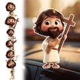 thumbnail image 5 of Hometravel Figure Doll Keychain, 6-piece 2D Acrylic Character Set, Retro Design Pendant for Backpack and Car Mirror, 5 of 9