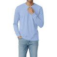 thumbnail image 5 of Hanes Men's Beefy-T Long Sleeve T-Shirt, Comfortable Crew Neck Classic Fit Tee, Light Blue, 2XL, 5 of 5