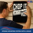 thumbnail image 4 of Chop It Like Its Hot Metal Poster by DC | Vintage Tin Sign Wall Art for Indoor Use | 12x18" Rust-Free Aluminum Decor for Kitchen | UV Protected & Weatherproof Print | Made in USA, 4 of 6