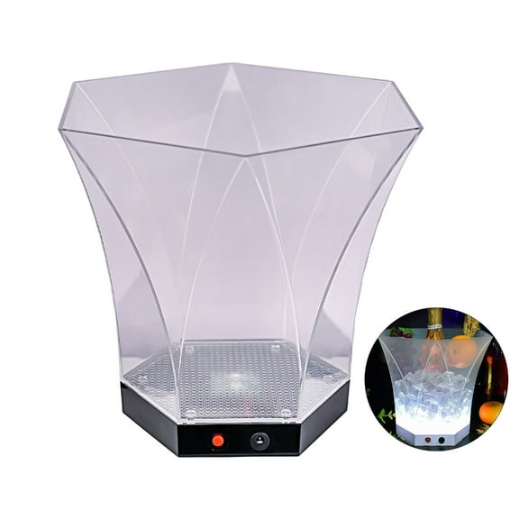 AOOOWER Waterproof LED Beverage Holder 6L Large Capacity Coolers LED Ice Bucket Ice Tub