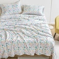 thumbnail image 3 of 4-Piece Full Cotton Flannel Printed Sheet Set,White Holiday Trees, 3 of 27
