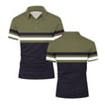 thumbnail image 4 of Klisyaur Color Block Blouses for Mens Short Sleeve Golf Collared Casual Fashion Lightweight Clothes Outfit, 4 of 5