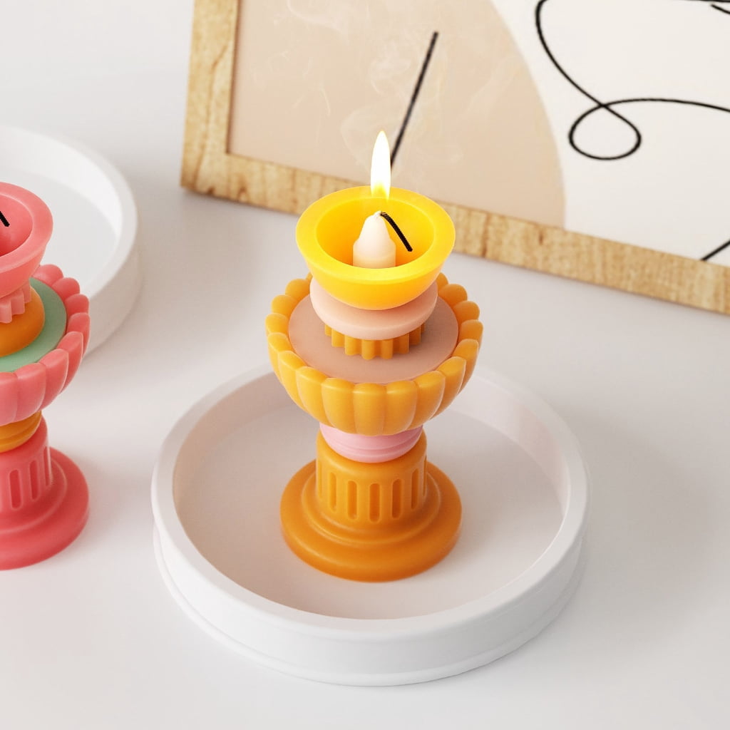 Aurgiarme Silicone Candle Making Molds Candle Base Moulds Suitable for Craft Enthusiasts Seeking Unique Home and Party Decorations