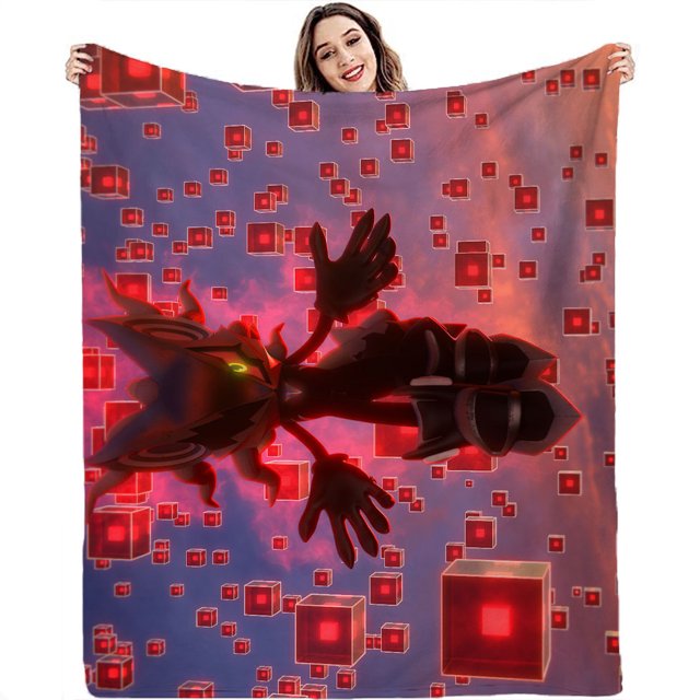 Sonic Flannel Blanket, Cartoon Blanket, Super Soft Blanket, 3D Printing, Suitable For Sofa Living Room-QIUPING