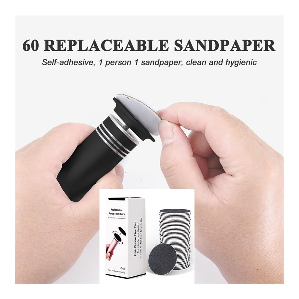 Upgraded Electric Callus Remover for Feet (Adjustable Speed) Professional Electric Foot File Foot Sander Foot Grinder for Dead Skin Pedicure Tools with 60 Replaceable Sandpaper, Black
