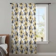 thumbnail image 4 of Yellow Floral Sheer Curtains 108 Inches Extra Long, Abstract Flower Leaf Plant Light Filering Curtains, Privacy Drapes Simi Floor to Veiling Curtain for Living Room Bedroom Large Window Treatment, 4 of 9