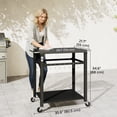 thumbnail image 3 of Outsunny Outdoor Grill Cart with Hooks, 2-Tier Rolling Kitchen Prep Station, 3 of 10