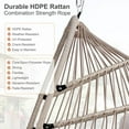 thumbnail image 5 of Foldable Hanging Egg Chair with Stand and Pillow, HDPE Rattan and Heavy Duty Aluminum-Steel Frame, Outdoor Patio Wicker Swing Egg Chair with Headrest and Cushioned, 350 Lbs Capacity (Beige), 5 of 14
