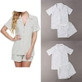 thumbnail image 4 of Womens Pajamas Summer Polka Dot Short Sleeve Shirt Button Sleepwear PJ Set 2 Piece, 4 of 4