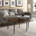 thumbnail image 4 of Table Basse Ronde Ella en Faux Marbre Blanc/noyer Foncé, 4 of 4