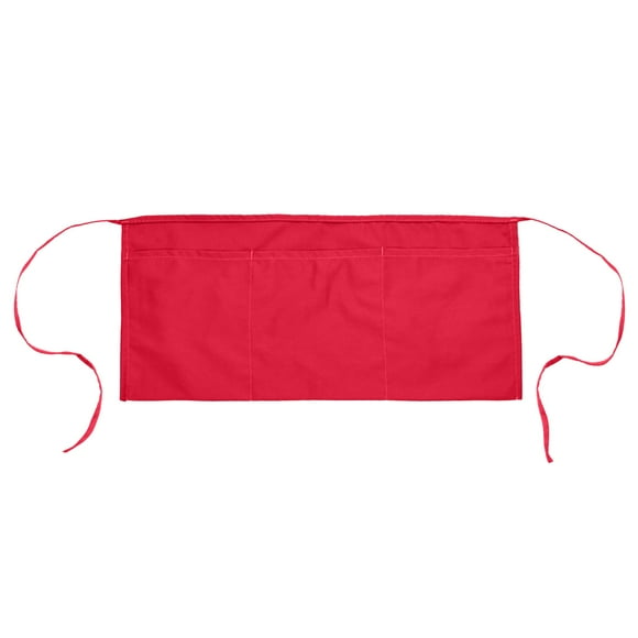DALIX Tabliers Taille Restaurant Commercial Maison Bavoir en Poly Coton Filé Cuisine (3 Poches) Rouge