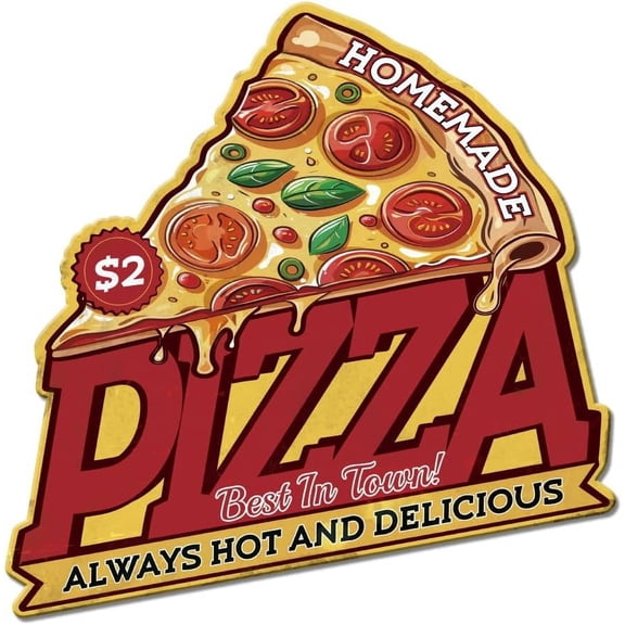 Pizza Food Metal Tin Sign Homemade Pizza Vintage Tin Signs Pizza Retro Metal Poster Pizza Vintage Art Sign for Restaurants Cafes Bars Sign