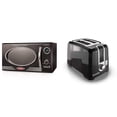 thumbnail image 1 of Horno microondas Nostalgia Retro 0.9 pies cúbicos 800 W y tostadora BLACK+DECKER 2 rebanadas T2569B 850 W, 1 of 7