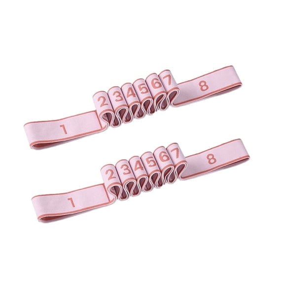 Iuhan 8-Segmented Yoga Resistance Bands, 2-Piece Elastic Exercise Stretching Bands for Women Men, 8-Grid Adjustable Fitness Bands for Pilates, Home Gym, Physical Therapy, Strength Training