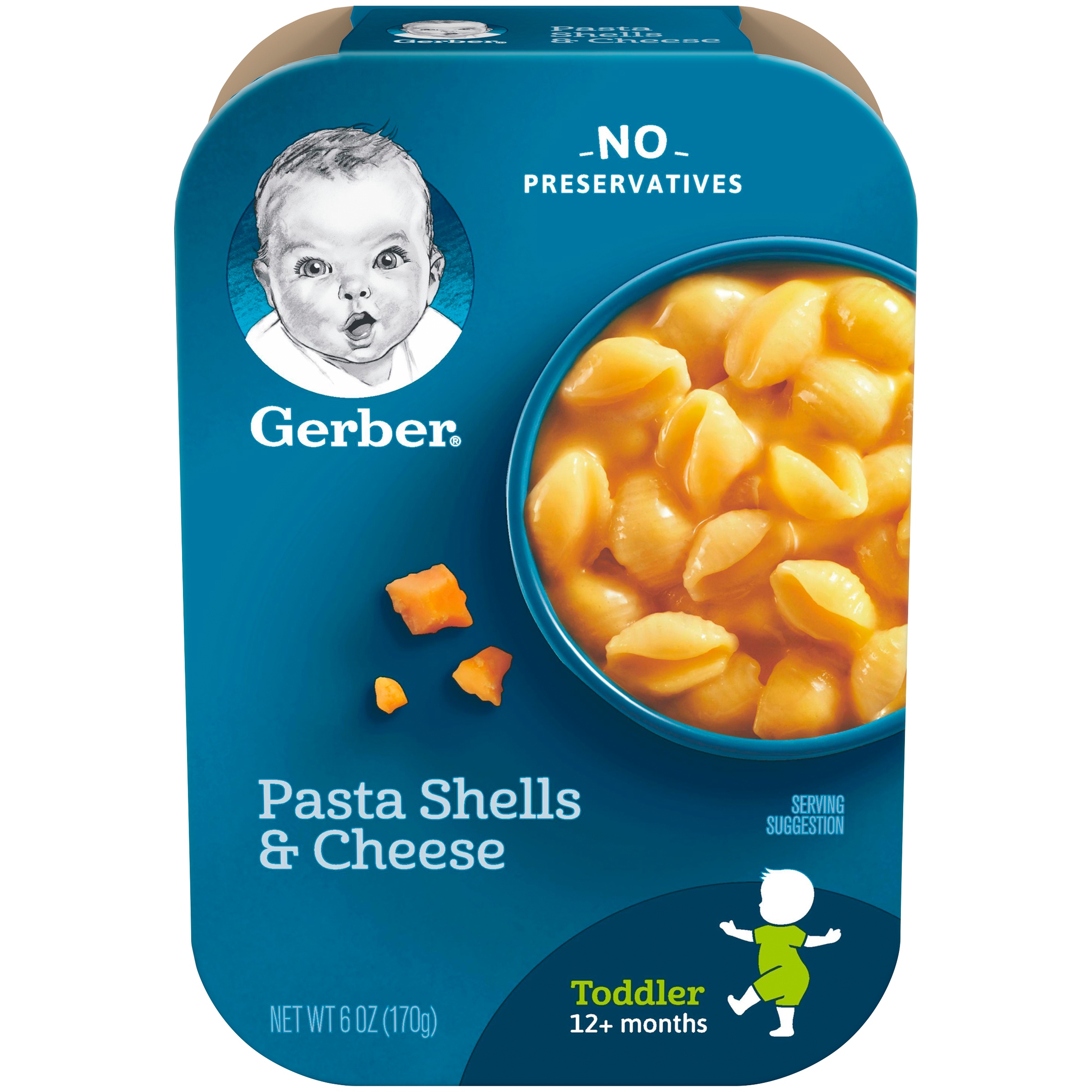 (6-Pack) Gerber Lil' Meals, Pasta Shells and Cheese Tray, 6 oz